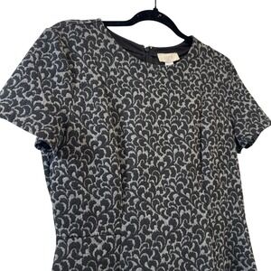 LOFT‎ Black Gray Midi Dress Size 8 Grunge Gothic Whimsigoth Fairy Office Casual